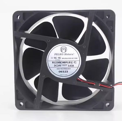 PELKO MOTORS R1238X24BPLB1-7 DC24V 0.63A 12CM 2-Wire Silent Cooling Fan