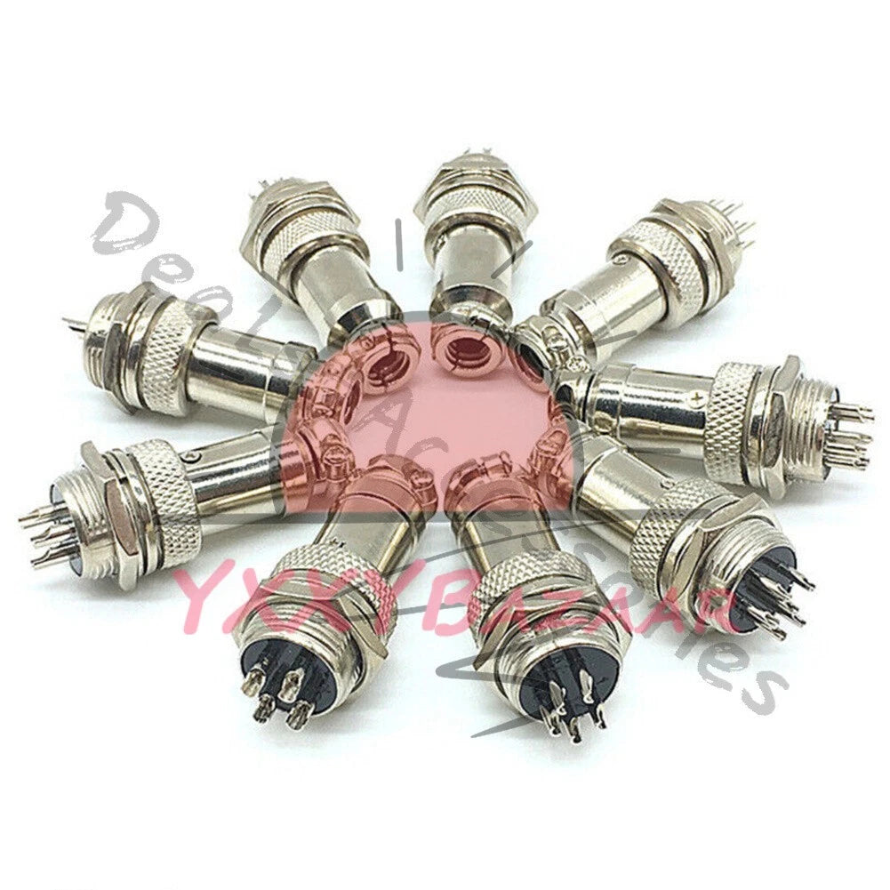 GX16/GX20/GX12 Ation Plug Male&Female Wire Panel Metal Connector 2/3/4/5/6Pin