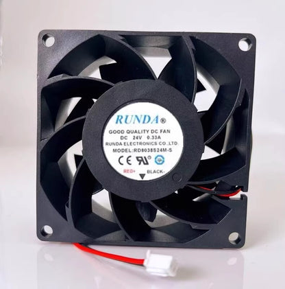 RUNDA RD8038S24M-S 8038 DC24V 0.33A 8CM 2-wire Inverter Cooling Fan
