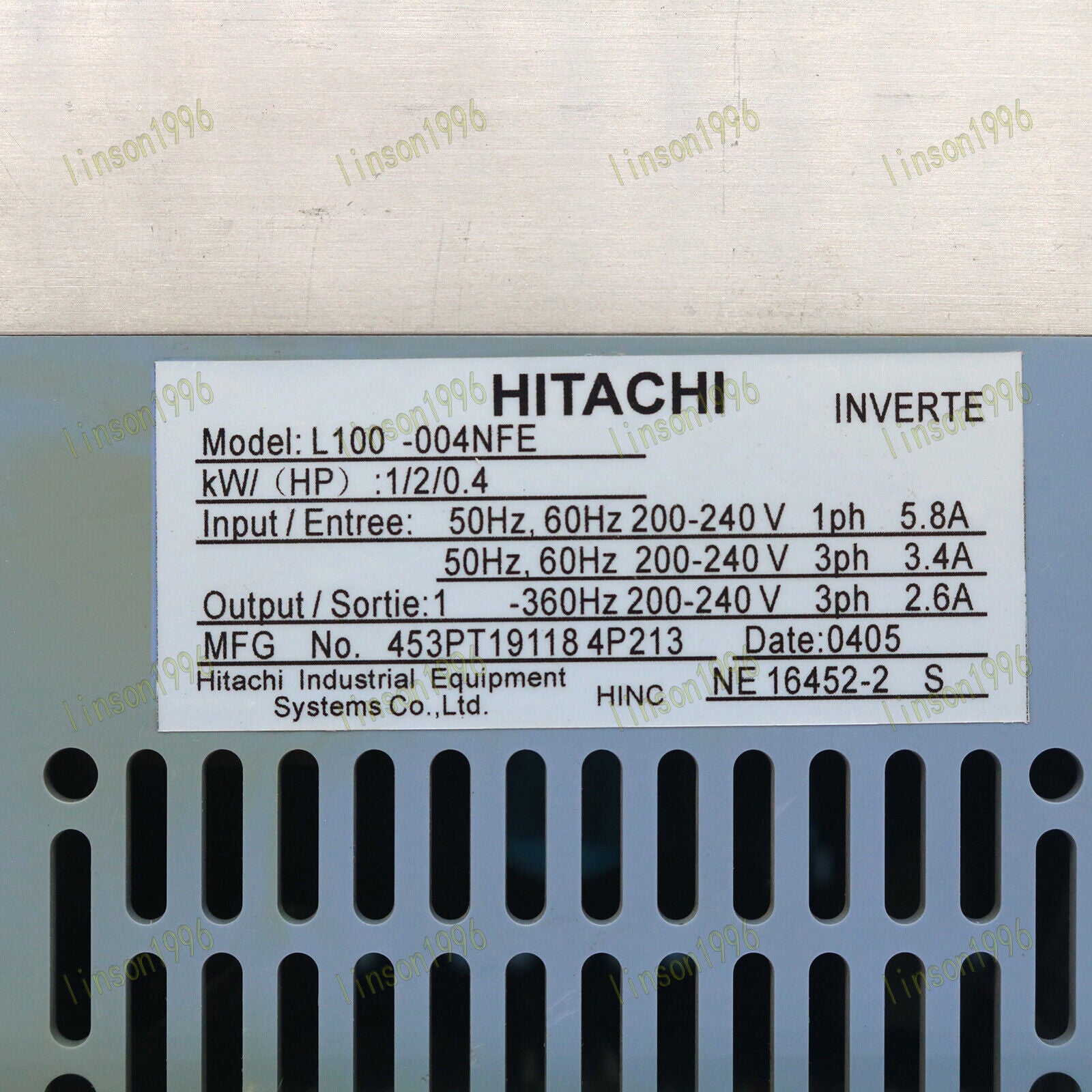 Hitachi L100-004NFE Inverter – 1PC Used, Tested Good - HITACHI
