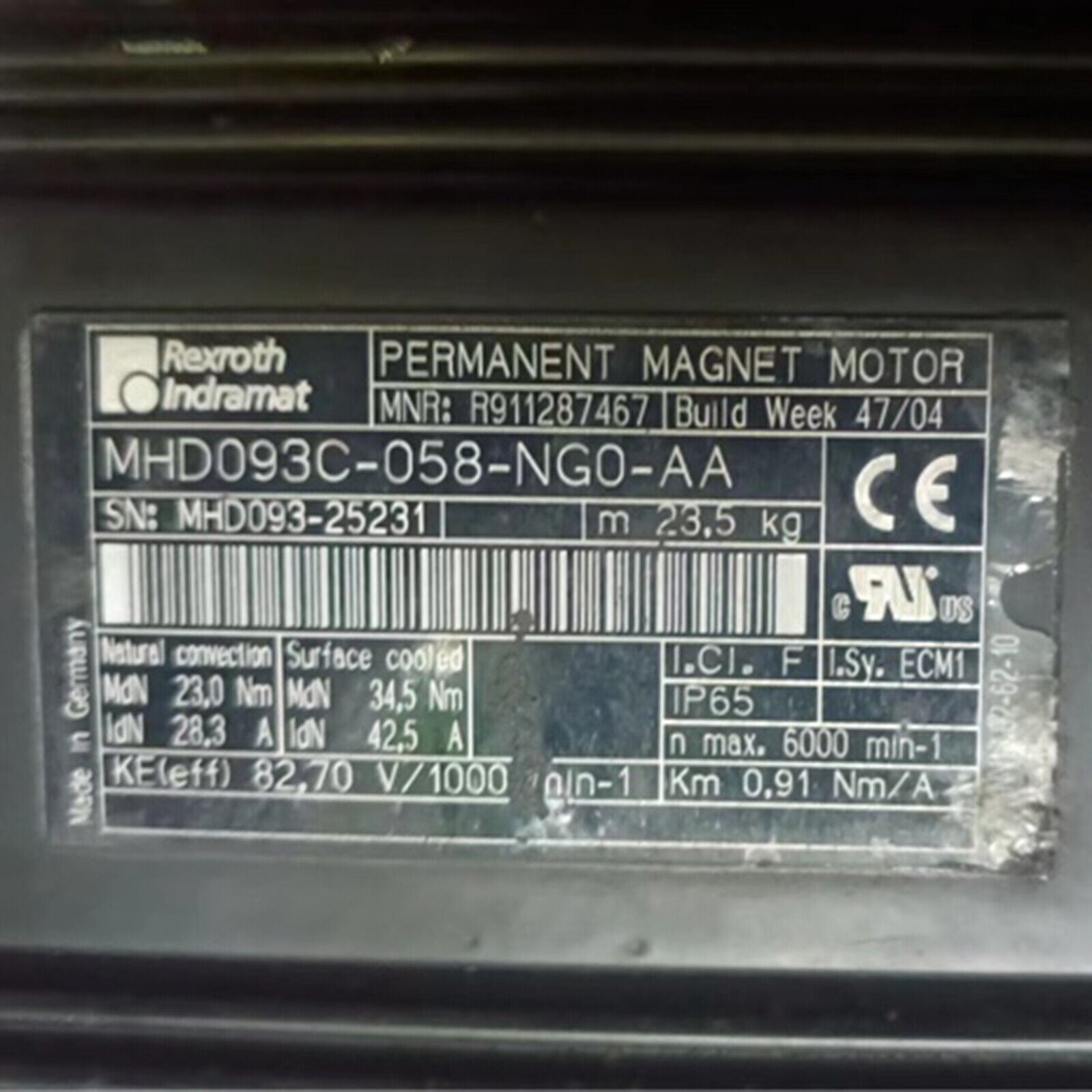 used ONE  REXROTH Servo Motor MHD093C-058-NG0-AA fast Ship