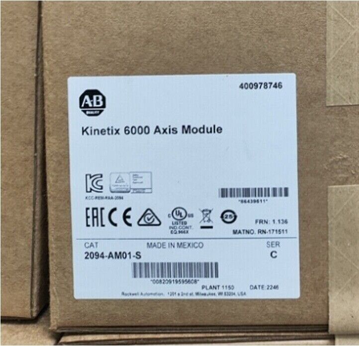 PLC Kinetix 6000 Axis Module Spot Goods: 2094-AM01-S AB, SHIP US - KINETIX