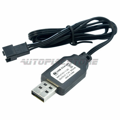 for LiPO Li-Ion RC Toys Battery 7.4V 800mA USB Charge Cable SM-3P positive plug