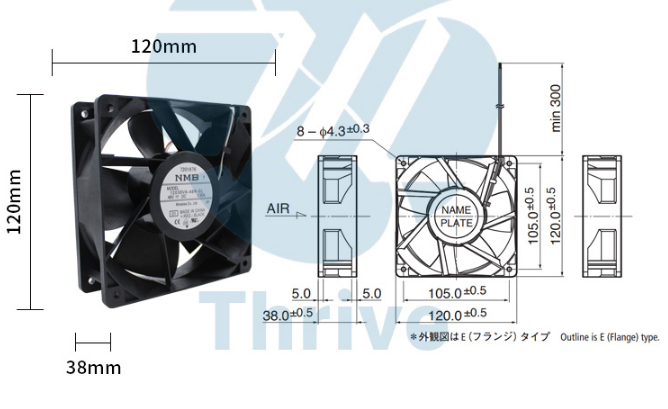 new NMB 12038VA-48R-GL 48V 0.9A 12CM Violent Cooling Fan