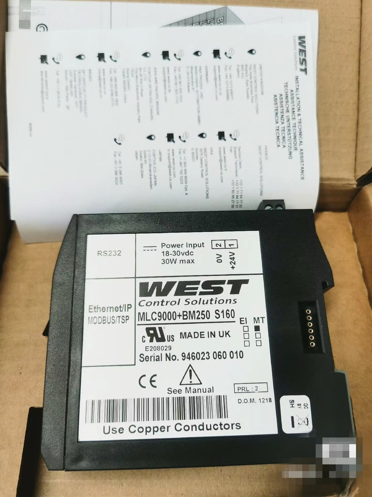 new 1pcs WEST PROFIBUS Temperature Control Module MLC9000+BM250 S160 - WEST PROFIBUS