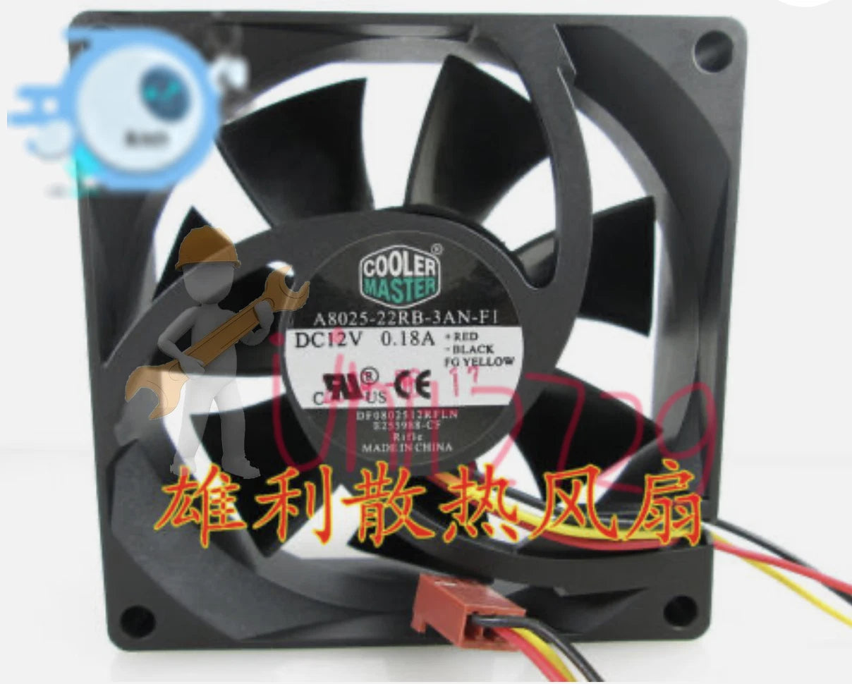 1x 3-wire fan A8025-22RB-3AN-F1 12V 0.18A 8CM 8025~