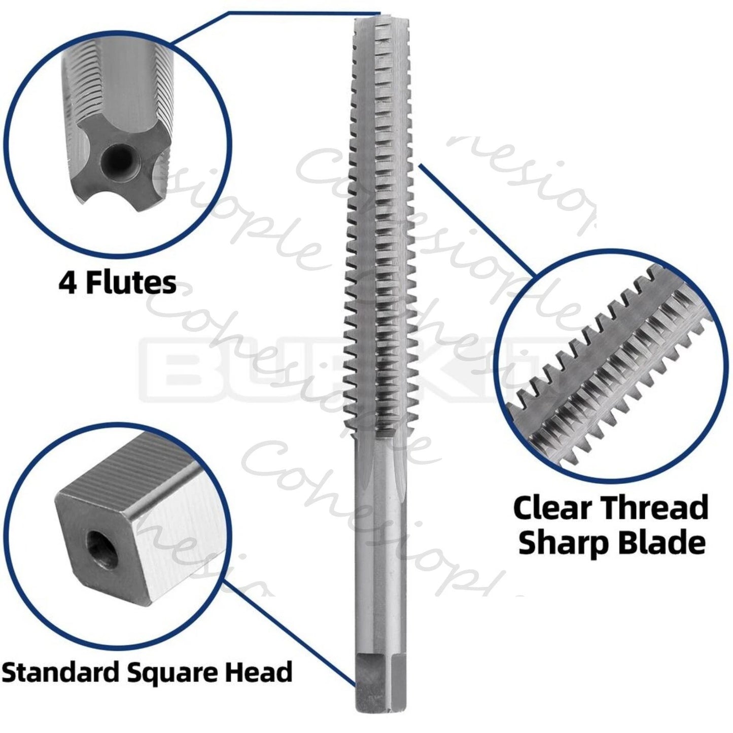 ACME 1"-5 Trapezoidal Tap Right Hand, HSS 1" x 5 Trapezoidal Thread Tap