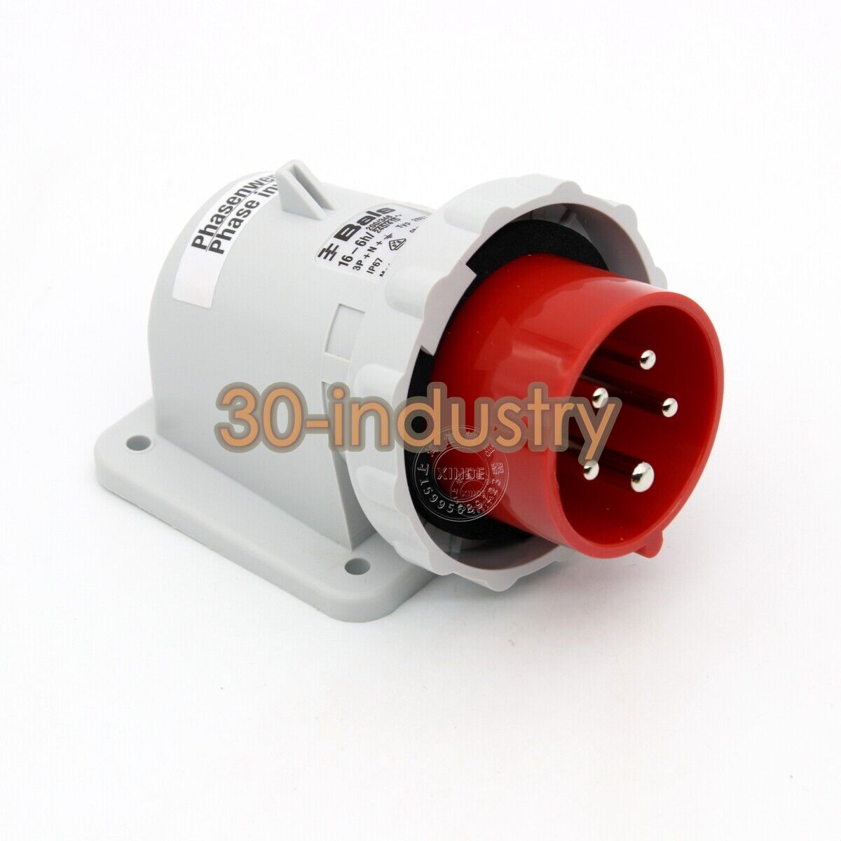 TYP2607 Open-Mounted Industrial Plug 5P 16A - 1pcs New - TYP