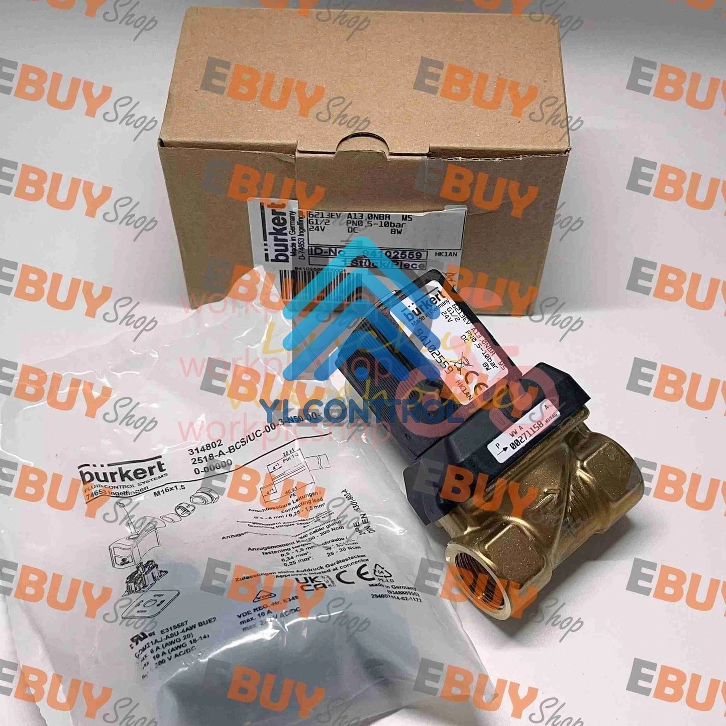 1Pcs Burkert 6213EV Solenoid Valve 00221602 same as 94102559 24V DC ~