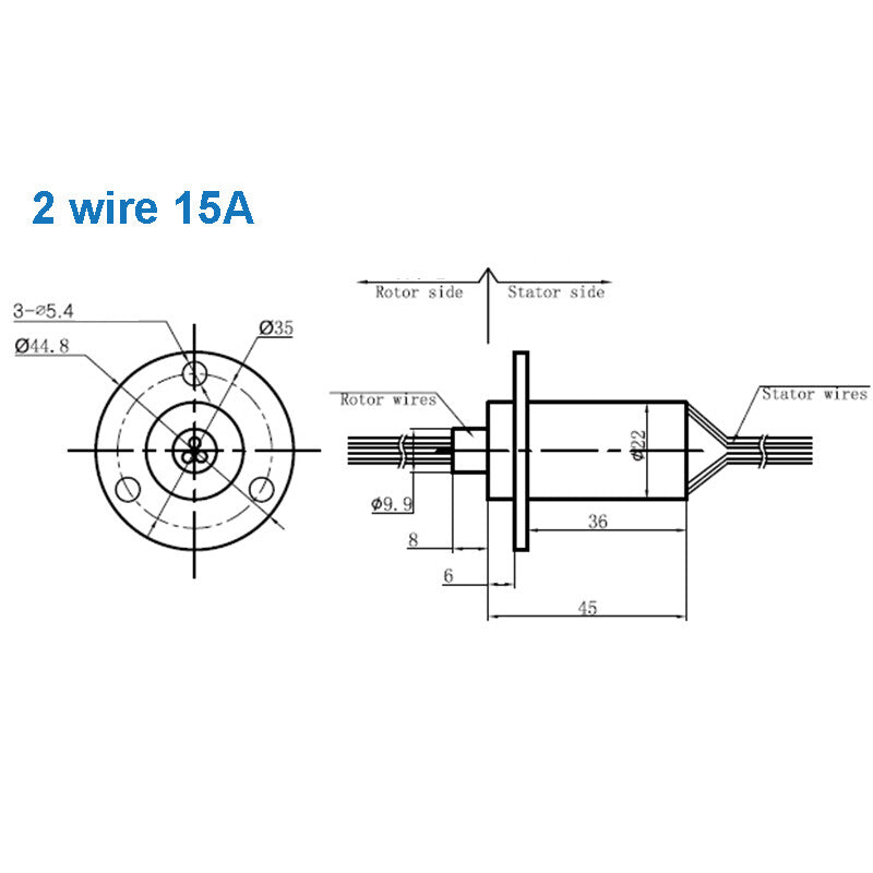 High Current Conductive Slip Ring Electric Rotary Joint 2-12 Wires 2A-60A