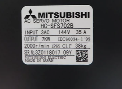 Mitsubishi HC-SFS702B Servo Motor - MITSUBISHI