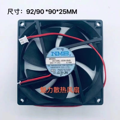 NMB 3610ML-05W-B49 9025 DC24V 0.16A 9CM 2-Wire Inverter Cooling Fan