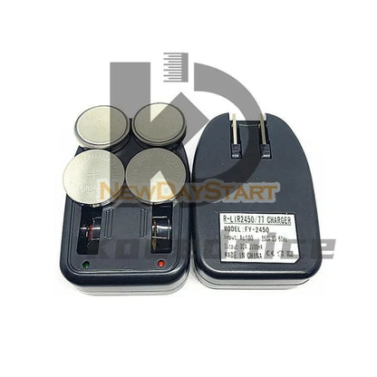 FY-2450 Charger + 4pcs LIR2450/77 3.6V Button Battery Replace CR2450 2477 2430