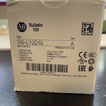 120V 12A Contactor 100-C12D10 NEW - 100V PRODUCTS