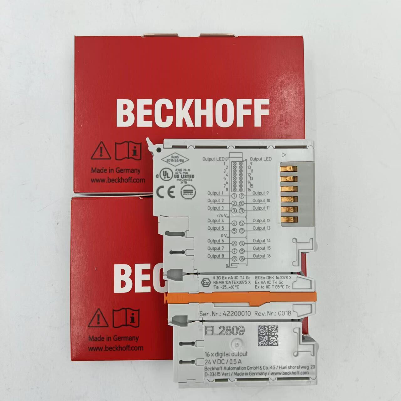 Beckhoff EL2809 EtherCAT Terminal 16-channel Digital Output PLC Module - BECKHOFF