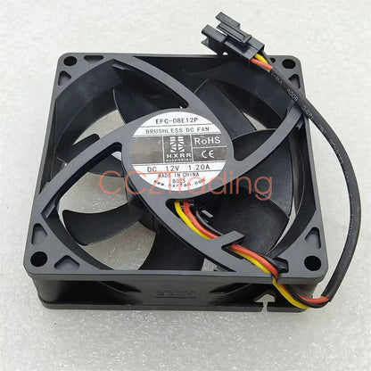 EFC-08E12P 80x80x25mm DC Cooling Fan 12V 1.20A 3PinE2 for Inverter