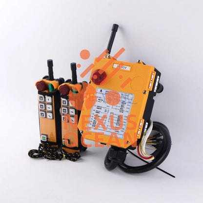 2 Emitter +1 Receiver Hoist Crane Radio Wireless Remote Control F24-6D 18~65V