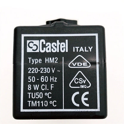 Castel Type HM2 Solenoid Valve Coil 230V 50-60HZ 8W
