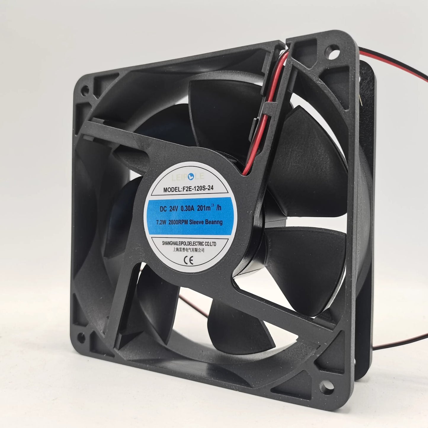 LEIPOLE F2E-120S-24 12038 24V 0.3A 12CM 2-Wire Cooling Fan