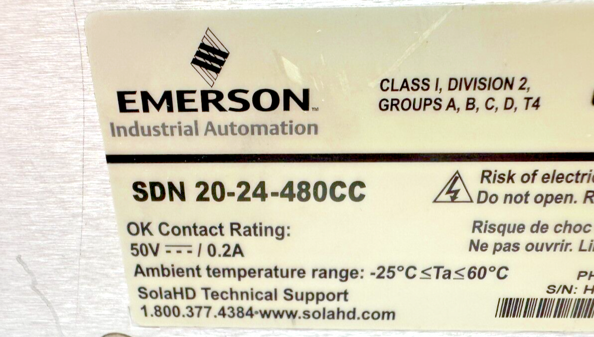 used Sola SDN 20-24-480CC Power Supply - SOLA