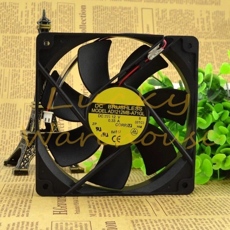For ADDA 12cm 120*120*25mm 12V 0.33A AD1212MB-A71GL Chassis Mute Power Fan 2Pin