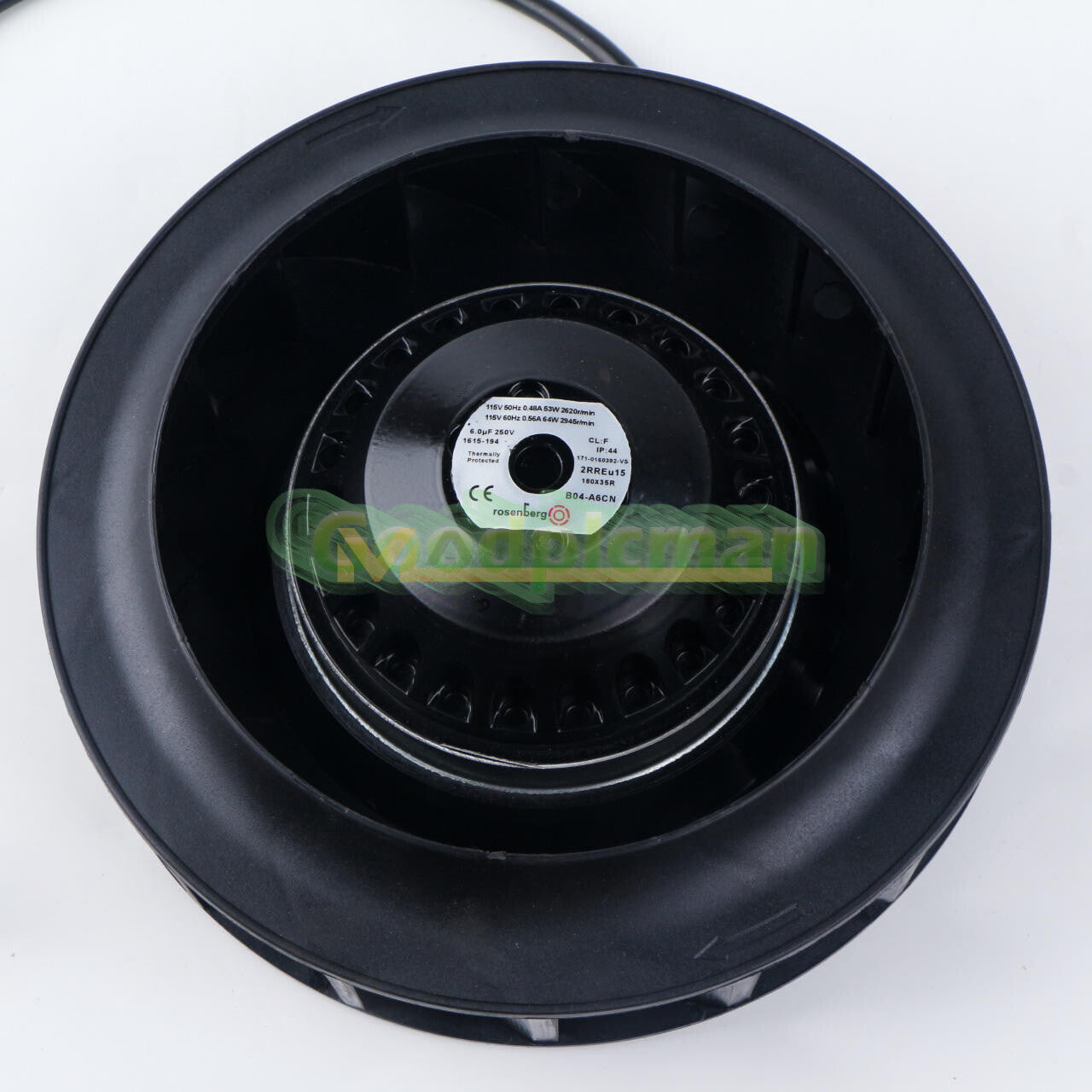ONE 2RREu15 180x35R 53/64W 115V Centrifugal fan