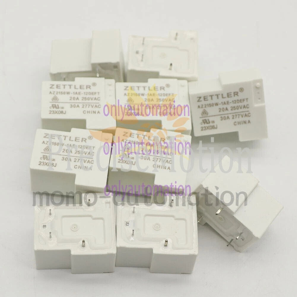 10Pcs ZETTLER AZ2150W-1AE-12DEFT 12VDC Automotive Relay 20A 250VAC 4Pins~