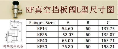KF-40 L-Shaped Manual Flapper Vacuum Valve - 1 Piece - KOEED