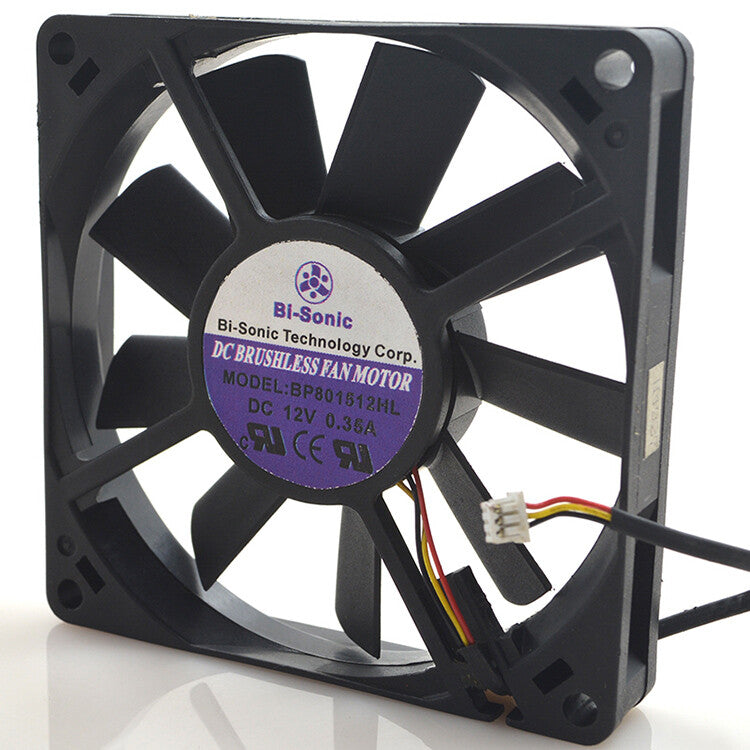 1pcs  BI-SONIC BP801512ML 12V 0.35A 8CM 8015 3-wire fan