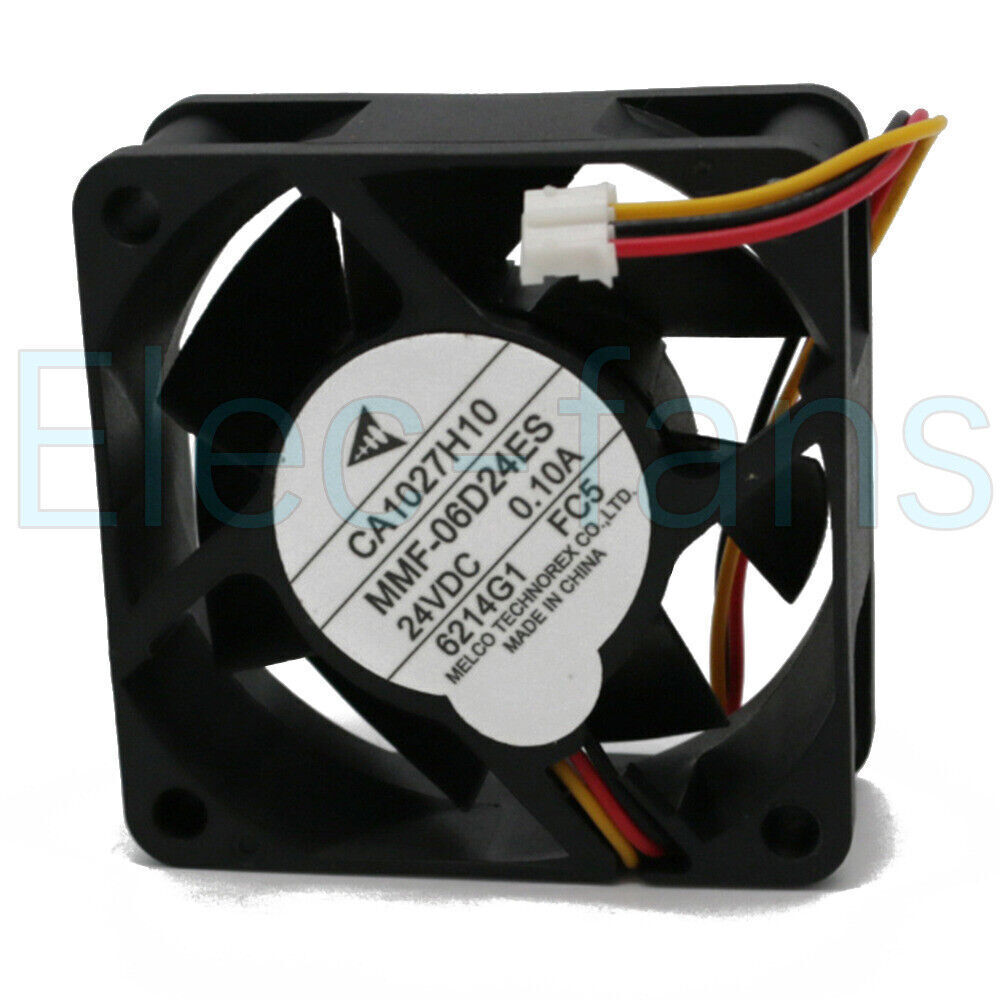 MELCO MMF-06D24ES DC 24V 0.10A 60x60x25mm 3Pin Cooling Fan - MELCO