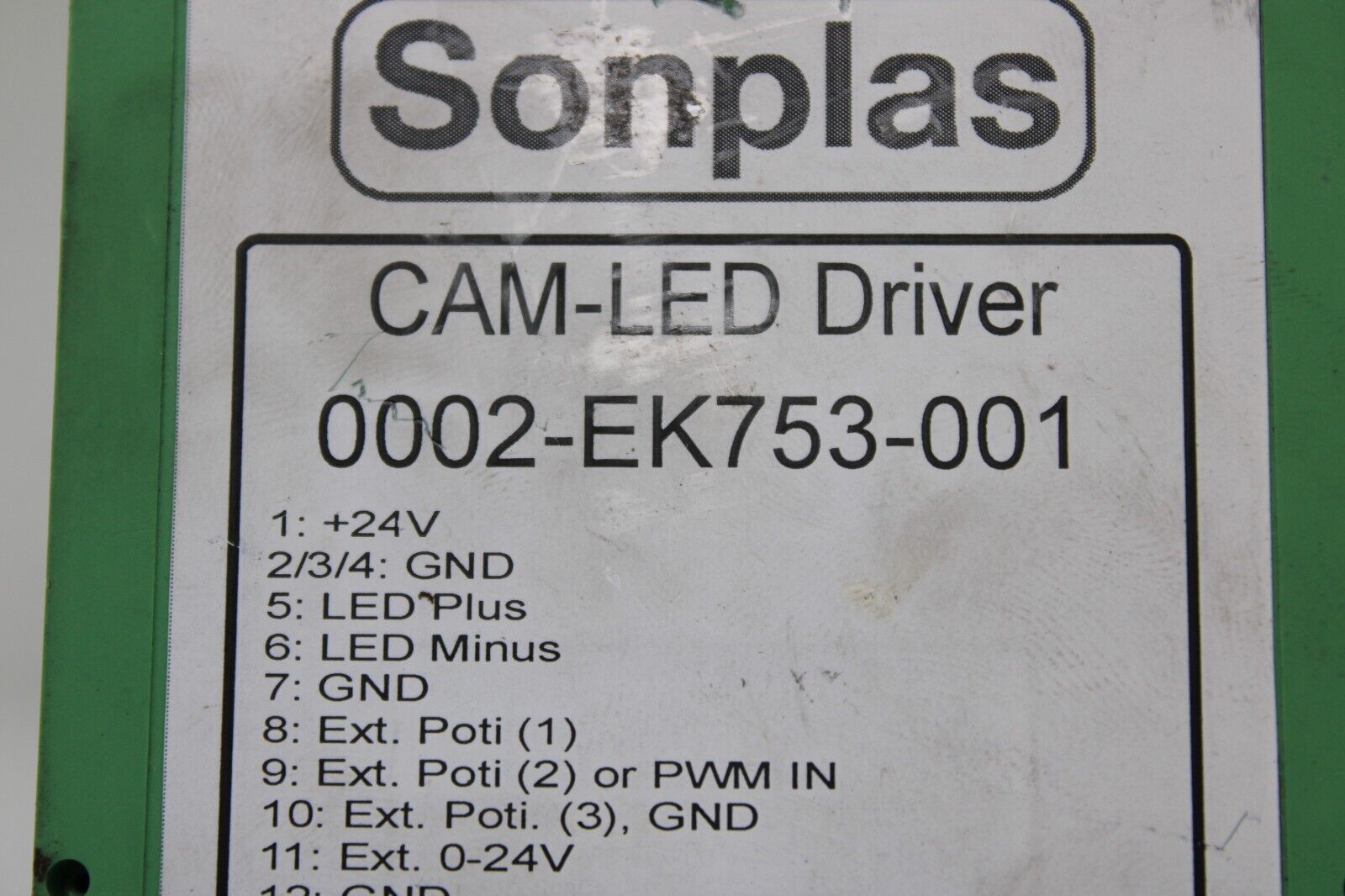 used Sonplas 0002-EK753-001 CAM-LED Driver - SONPLAS