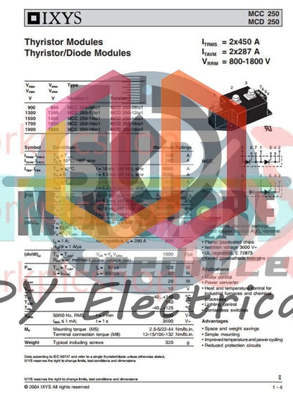 1PCS IXYS MCC250-14Io1 MCC250-14I01 Quality Assurance