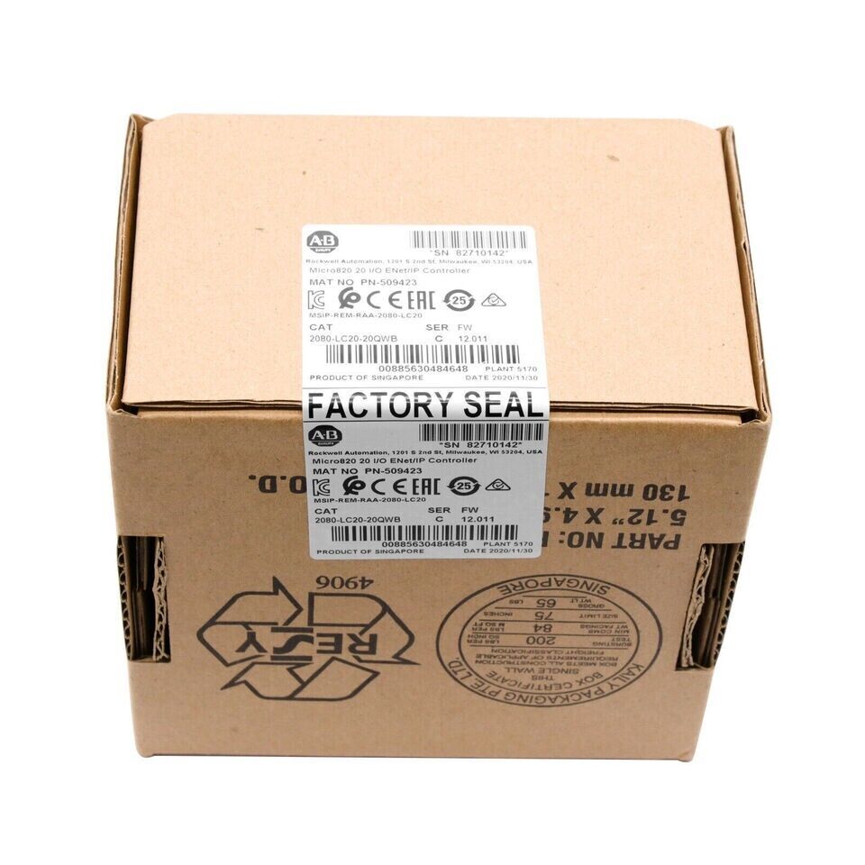 Allen Bradley Micro820 PLC Ethernet Controller AB 2080-LC20QWB - ALLEN BRADLEY