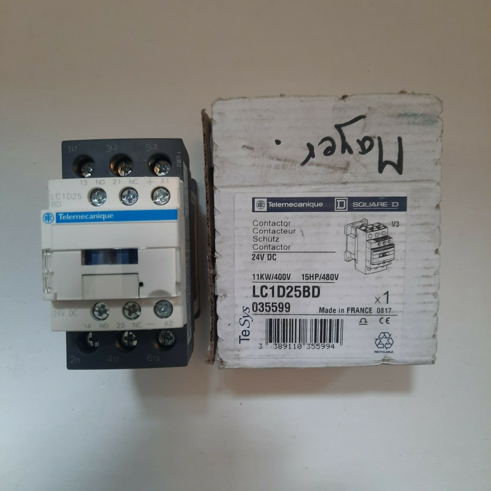 new Telemecanique 3 Pole 24vdc Contactor Lc1d25 BD - TELEMECANIQUE