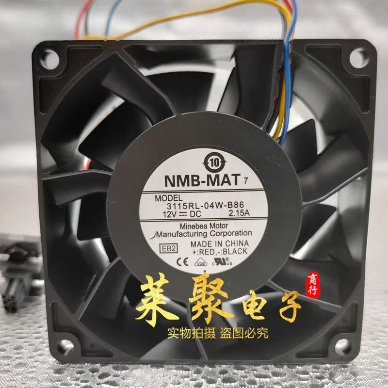 NMB 3115RL-04W-B86 8038 DC12V 2.15A 8CM 4-Pin Violent Cooling Fan