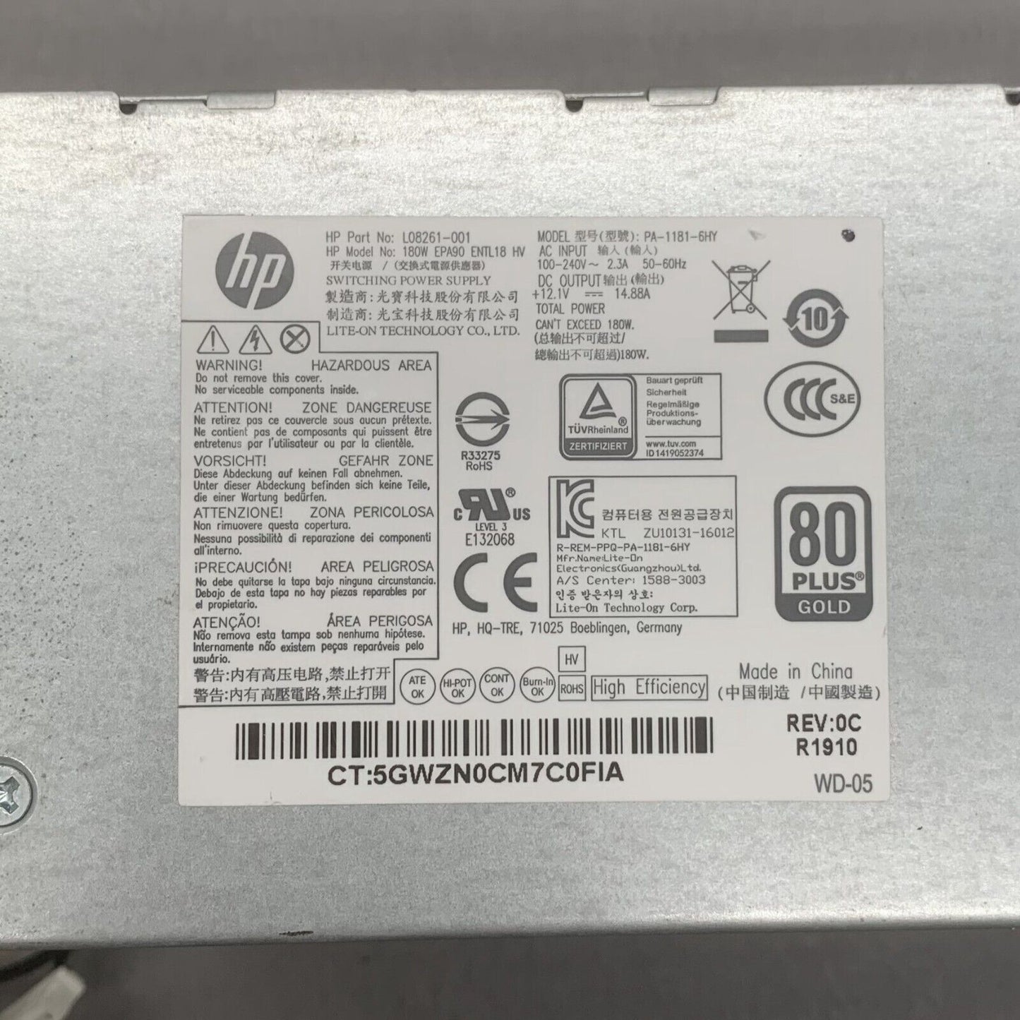 1PC Computer Power Supply 180W L08261-001