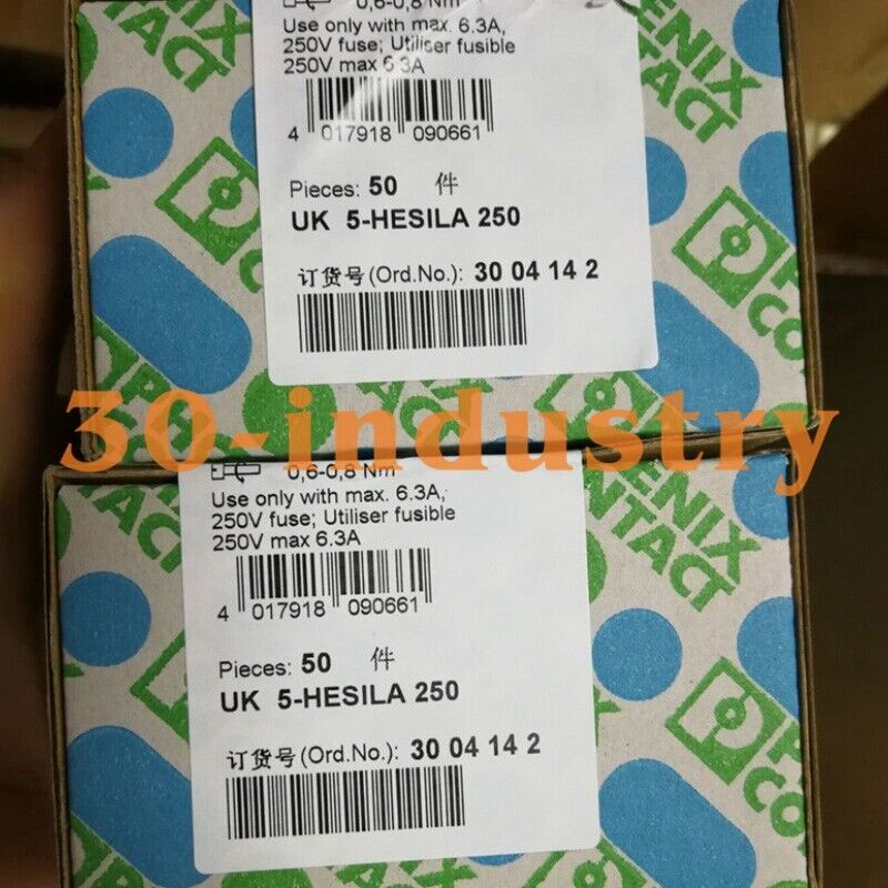 50PCS Box PHOENIX 3004142 UK 5-HESILA Fuse Terminal Set - PHOENIX