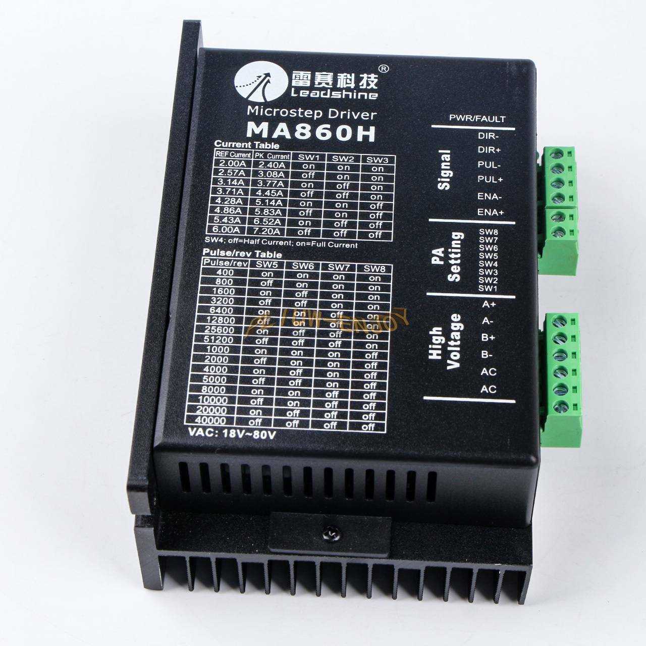 new ONE LeadShine MA860H 2.4-Phase Stepper Motor Drive, Up to 80VAC/110VDC 7.2A - ONE