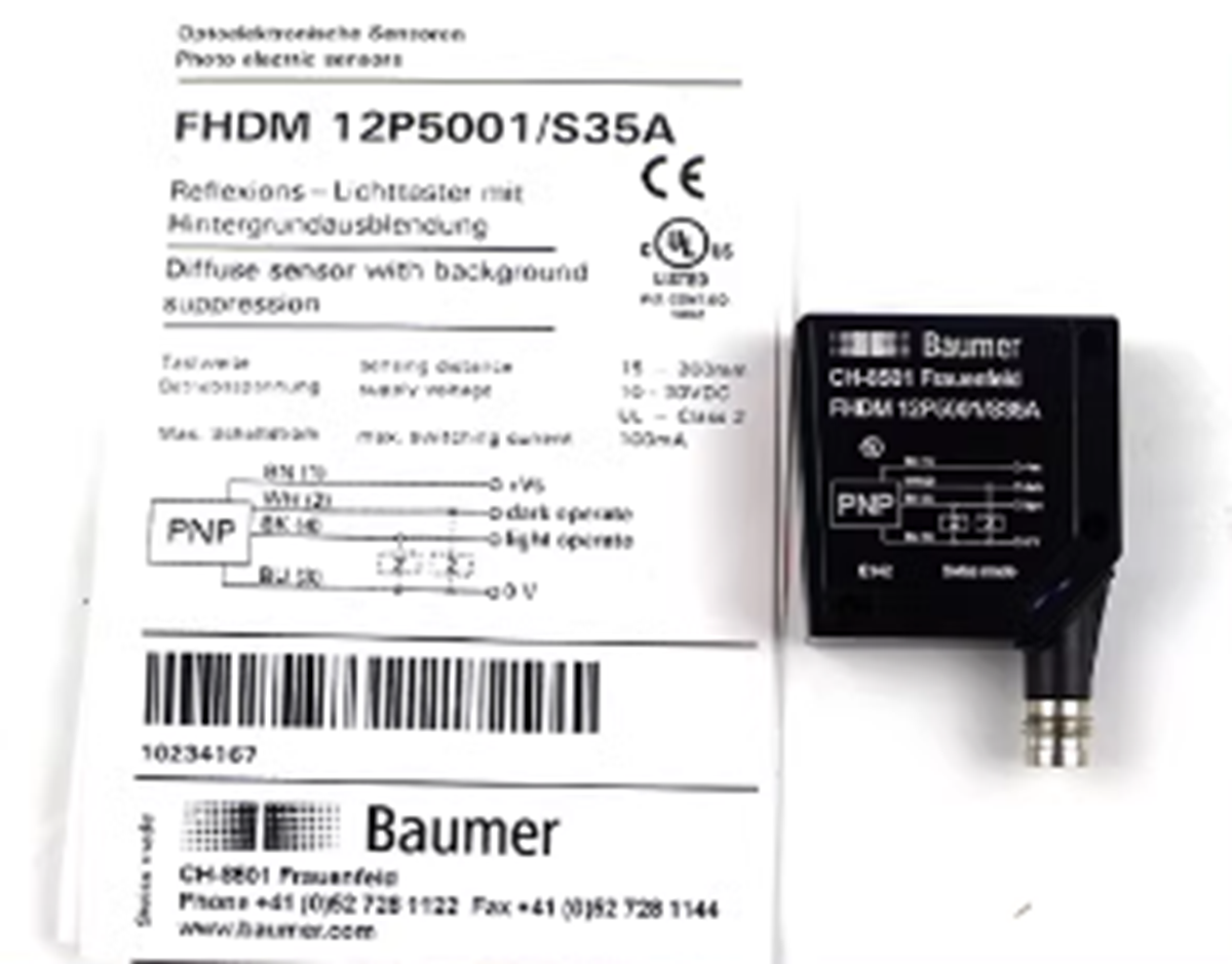 new BAUMER FHDM 12P5001/S35A Photoelectric Switch - BAUMER