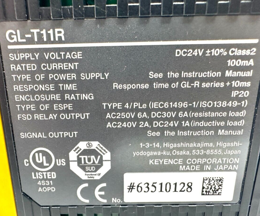 used Keyence GL-T11R Safety Relay Terminal - KEYENCE