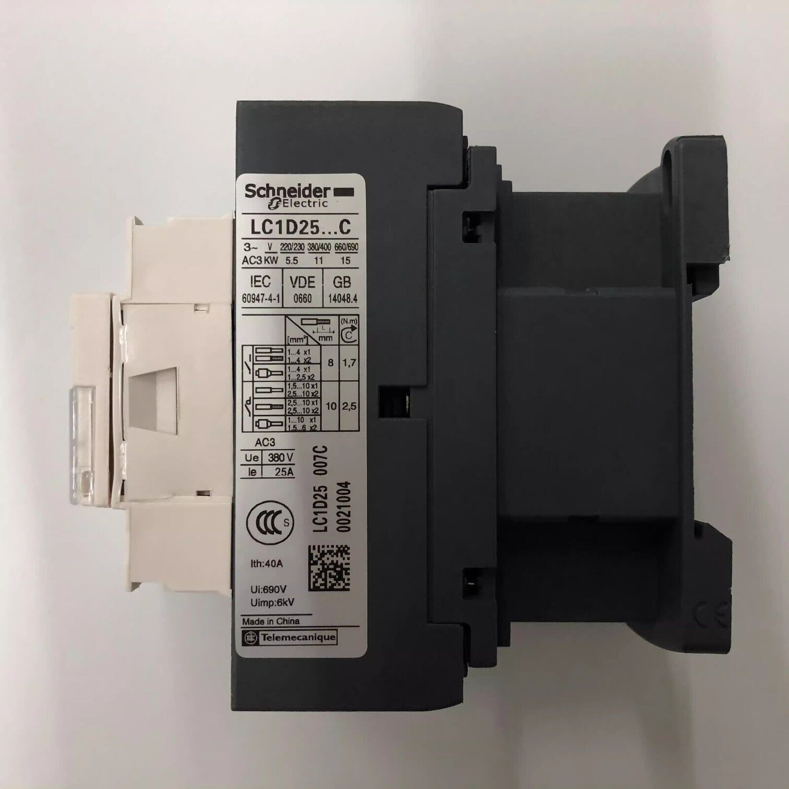 Schneider LC1D25Q7C 1PCS AC380V 50/60Hz 3-Pole AC Contactor - SCHNEIDER