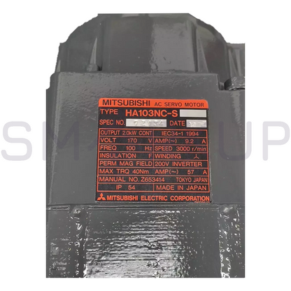 used & Tested MITSUBISHI HA103NC-S AC Servo Motor