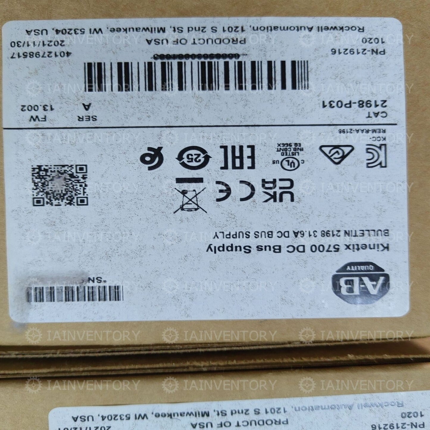 Allen-Bradley Replacement Part 2198-P031 Sealed - ALLEN-BRADLEY