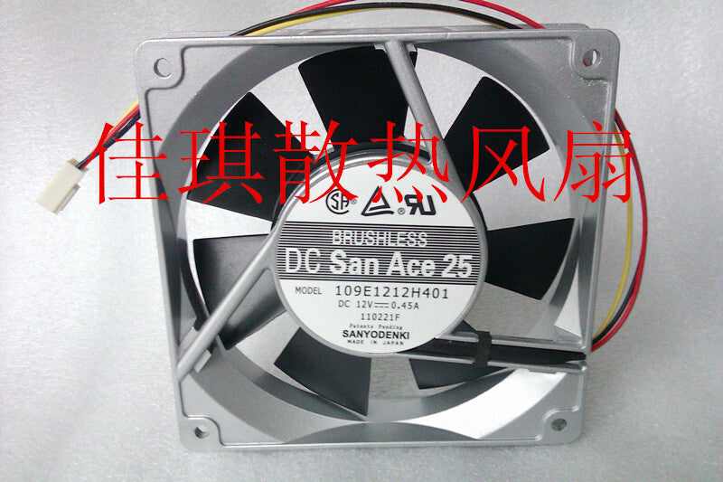 1pcs Sanyo 109E1212H401 12025 12V 0.45A ball aluminum frame cooling fan