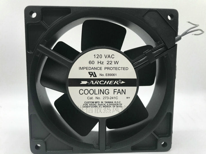 ARCHER COOLING FAN 273-241C AC 60HZ 22W 12 cm 12038 120V fan