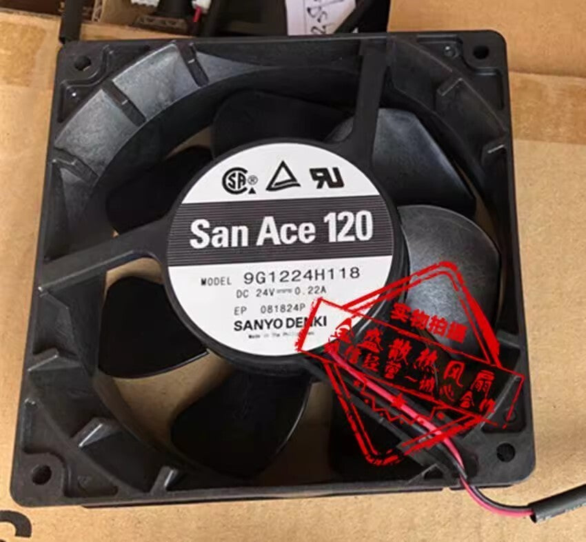Sanyo SanAce120 9G1224H118 12038 DC24V 0.22A 12CM 2-Wire Inverter Cooling Fan