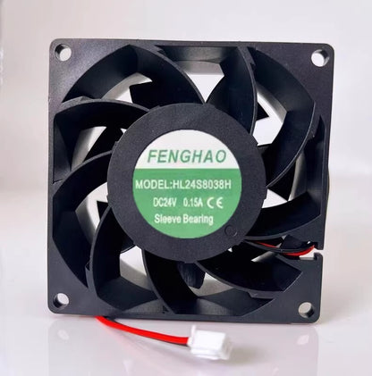 FENGHAO HL24S8038H 8038 DC24V 0.15A 8CM 2-wire Inverter Cooling Fan