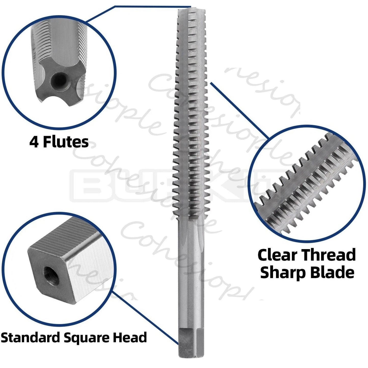 ACME 1-1/4"-4 Trapezoidal Tap Right Hand, HSS 1-1/4 x 4 Trapezoidal Thread Tap