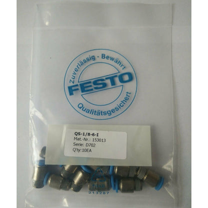 New FESTO QS-1/8-6-I 153013 10pcs Connector - FESTO