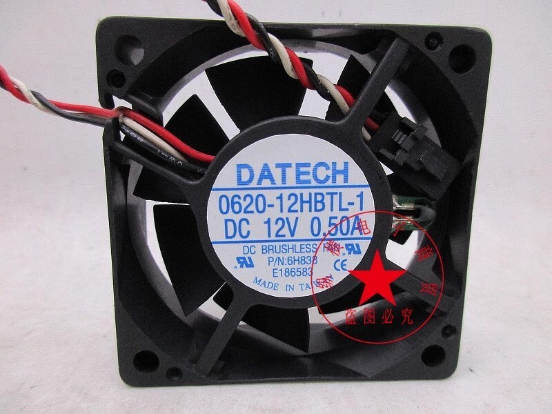 DATECH 0620-12HBTL-1 6020 DC12V 0.50A 6CM 3-Pin Server Cooling Fan